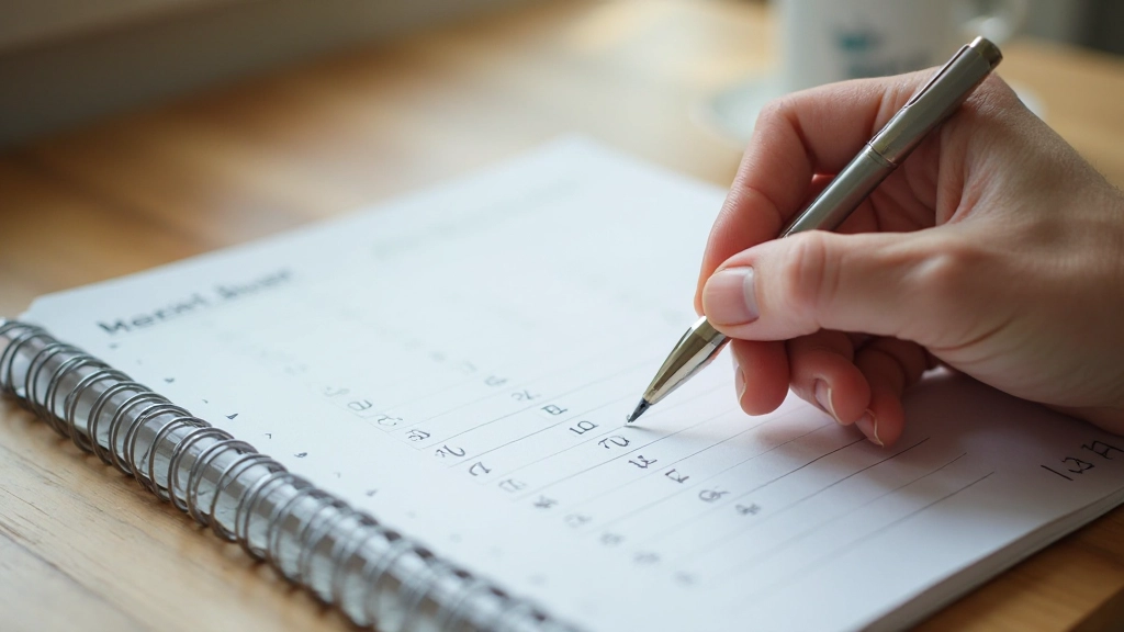 Calendario mensual marcando sesiones diarias de meditación con checkmarks consistentes